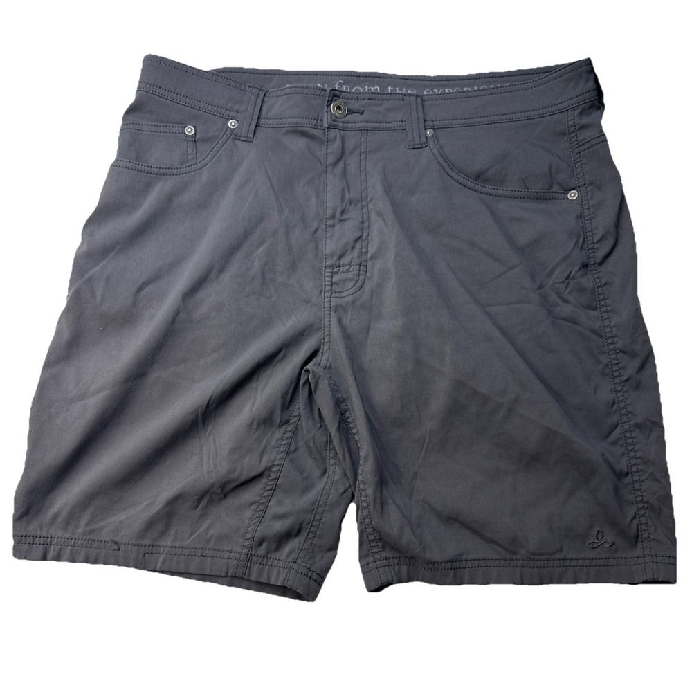 Prana BRION 5 Pocket Men Shorts  Hiking Travel 36x9 Gray Outdoor  Coastal